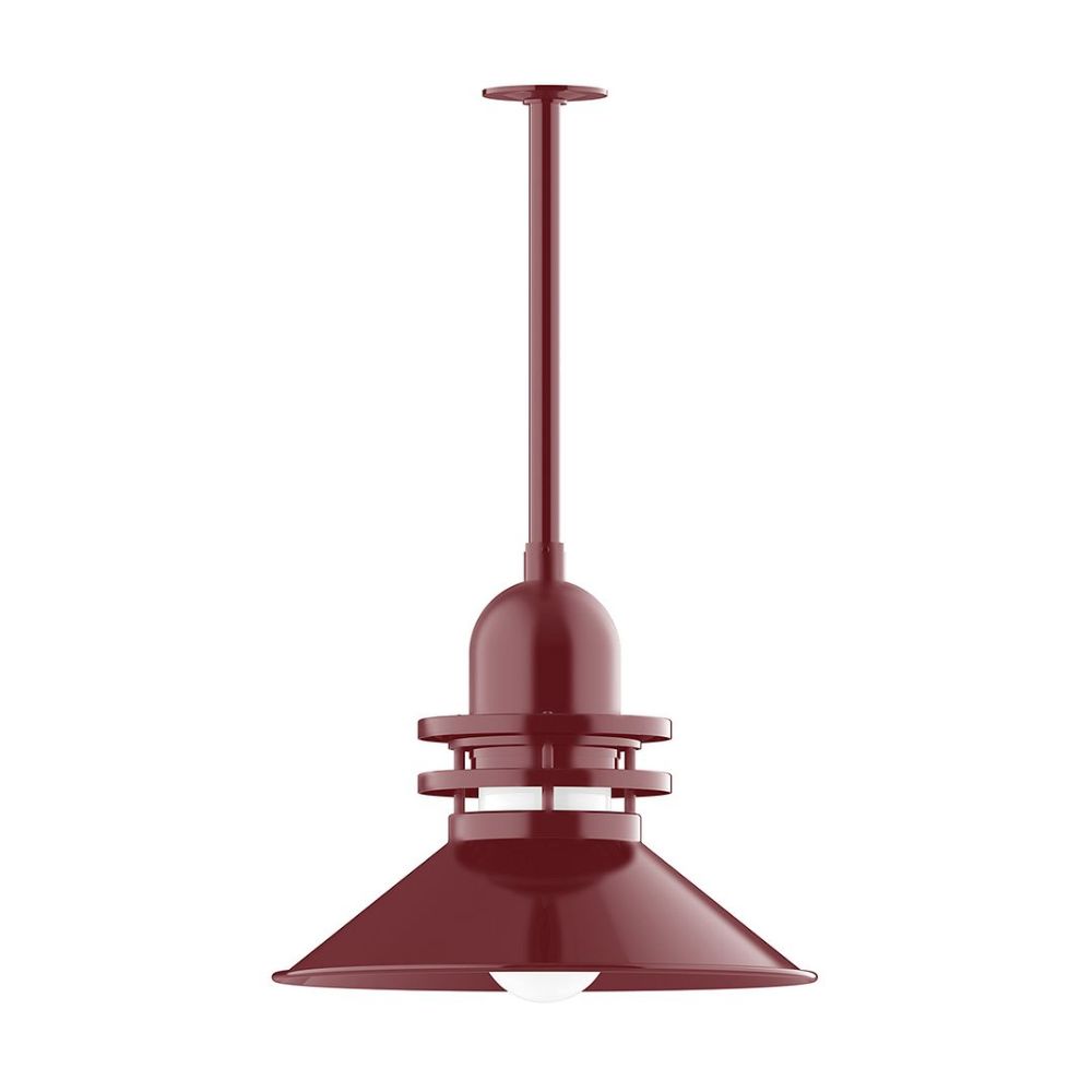 Montclair Lightworks STB151-55 Atomic 18" pendant, stem mount Barn Red Finish